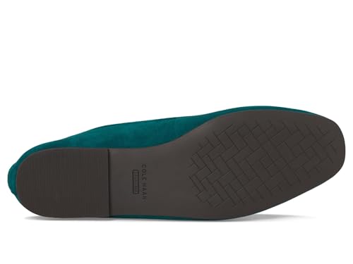 Women's Square-Toe Ballet Flats with Bow & Padded Insole - Rainforest Suede 8