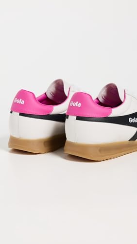 Gola Women's Stadium Sneakers - White/Black/Shocking Pink, Athletic Soccer Shoes