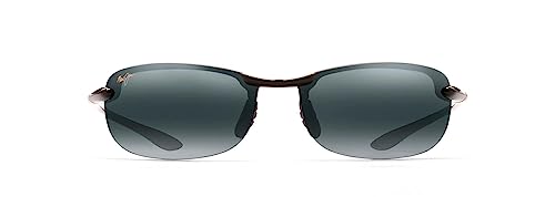 Maui Jim Makaha Rimless Polarized Sunglasses for Men & Women - Gloss Black / Neutral Grey, 64mm