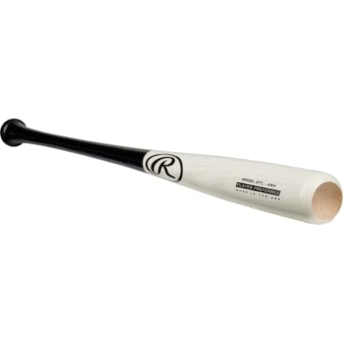 Adult Wood Baseball Bat - Ash, 271 Profile, White/Black, 33 Inch