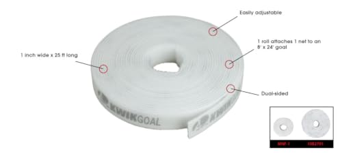 Soccer Net Fastener Roll - Heavy-Duty Velcro for Goal Ties, 25 Feet