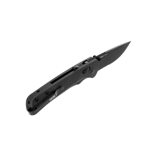 SOG Flash AT Blackout Folding Knife with Partially Serrated D2 Steel Blade