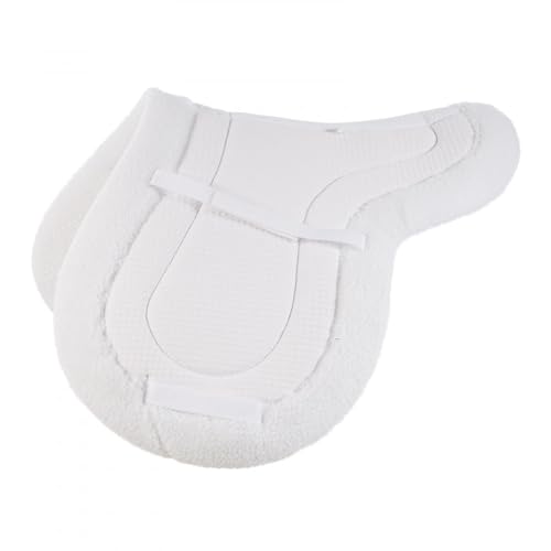 White Close Contact Jumping Saddle Pad - Shaped Equestrian Horse Pad