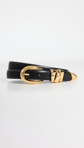 Madewell Women's Chunky Leather Belt with Gold Hardware - Small/True Black