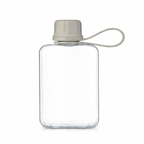 8.2 oz Flat Water Bottle Travel Flask - BPA Free, Leakproof, Grey