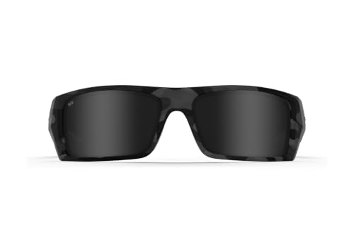 Men's Wraparound Polarized Sunglasses - Camo Black, Rugged Design