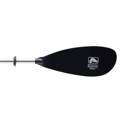 Bending Branches Whisper 220cm Kayak Paddle - 2-Piece Aluminum Shaft, Adjustable Feathering, Polypropylene Blades, Black Comfort Grips