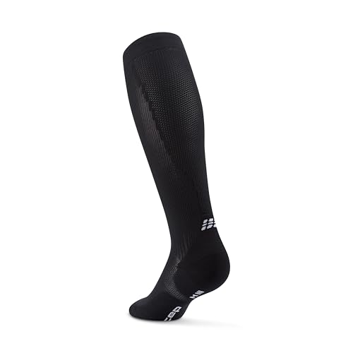 Men's Black Compression Socks with Achilles & Shin Support - Large, 20-30mmHg