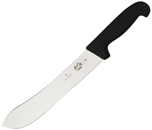 Victorinox Fibrox 10-Inch Granton Edge Butcher Knife - High Carbon Stainless Steel, Ergonomic Handle