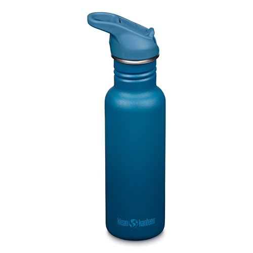 Klean Kanteen 18 oz Classic Water Bottle with Flip Seal Sport Cap - Blue - Leakproof Stainless Steel