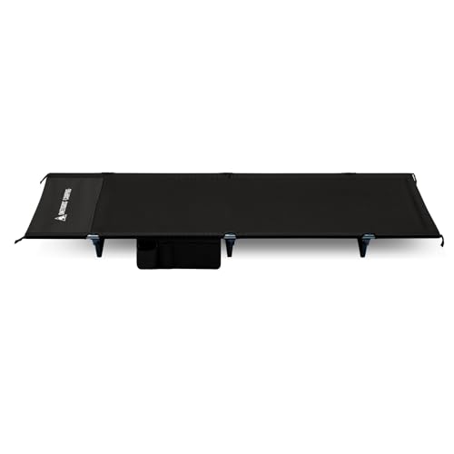 Ultralight Camping Cot with Support Up to 400lbs - Black