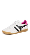 Gola Women's Stadium Sneakers - White/Black/Shocking Pink, Athletic Soccer Shoes
