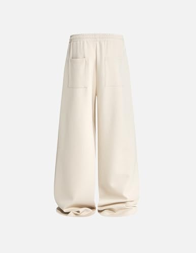 Aelfric Eden Men Women Beige Pleated Wide Leg Lounge Pants Medium Unisex