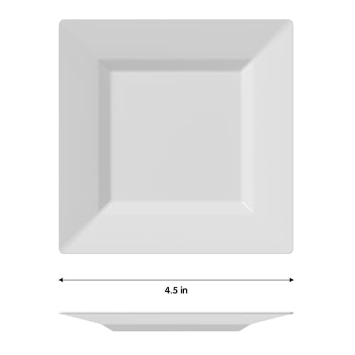 Mini Disposable Appetizer Plates - White 4.5 Inch Pack of 100 - Elegant & BPA Free