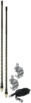 ProComm 4' Dual Black Fiberglass CB Radio Antenna Kit with Mirror Mounts