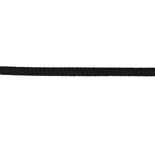QNR 1/4" Black Polyester Rope, Solid Braid Dacron Utility Rope, 500 ft Spool, Low Stretch UV Resistant Industrial Cord