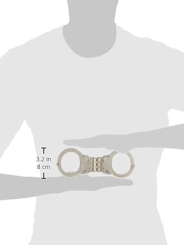 Hinged Handcuffs, Nickel Finish – Double Lock, Two Keys, Carbon Steel