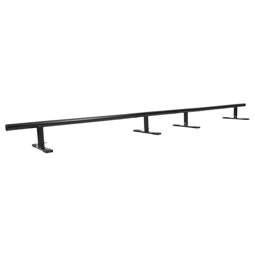 Reniecy Black 98.8” Portable Skateboard Grind Rail with Adjustable Height