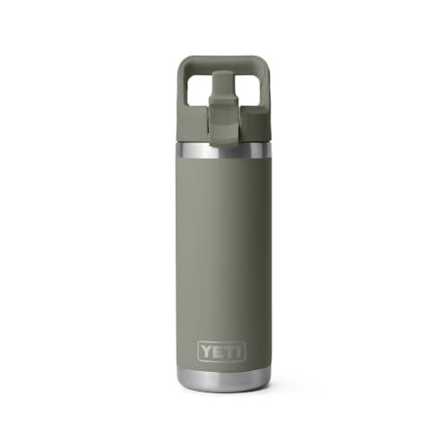 YETI 18 oz Insulated Stainless Steel Bottle with Color Match Straw Cap - Pampa Green