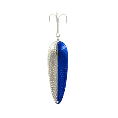 Fishing Spoons - Nickel Back 3/4 oz Hammered Blue Chrome, Saltwater & Freshwater