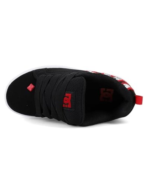 DC Youth Court Graffik Skate Shoe (Little Kid/Big Kid) Black/White/Red
