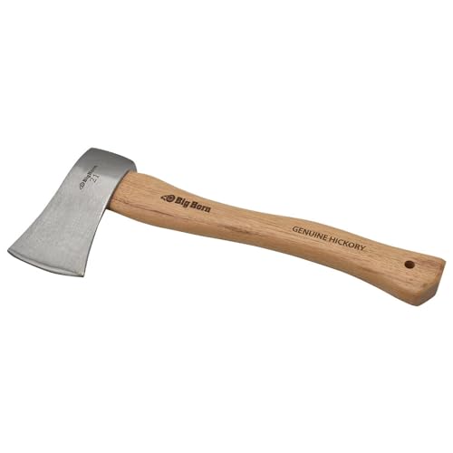 Heavy-Duty 21 Oz Hatchet Axe with Hickory Handle - Camping & Woodworking Tool