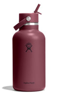 Hydro Flask 64 Oz Burgundy Water Bottle - Insulated Stainless Steel, Wide Mouth, Leakproof Straw Lid