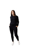 Women's Jogger Pants - Black, Small, 62% Viscose from Bamboo Blend, Cozy Earth