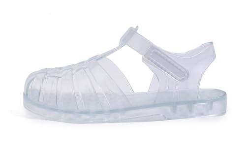 Girls Jelly Sandals for Toddlers Princess Shoes - Solid Clear 9