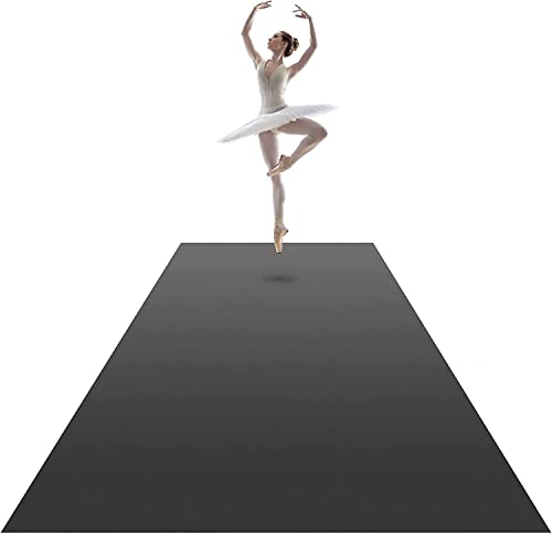 Dance Floor Roll 6.6 x 15.7 ft PVC Portable Practice Mat Non-Slip Wearproof Grey/Black