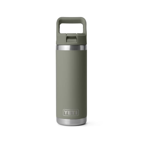YETI 18 oz Insulated Stainless Steel Bottle with Color Match Straw Cap - Pampa Green