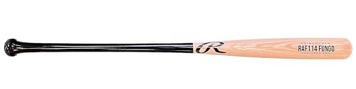 Wood Fungo Training Bat - Black/Natural, 35 Inch Baseball Softball Practice Bat