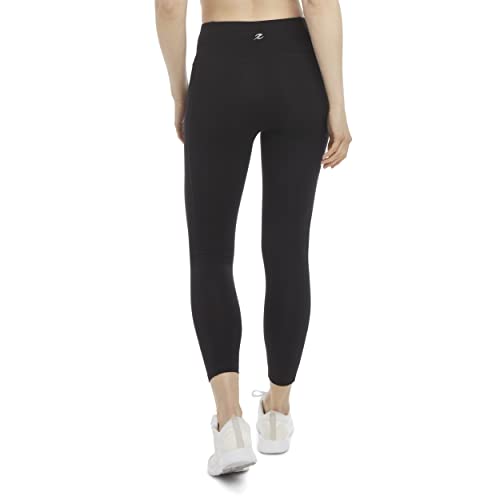 Energy Zone Women's Cotton Stretch 7/8 Leggings with Pockets - Large Deep Black