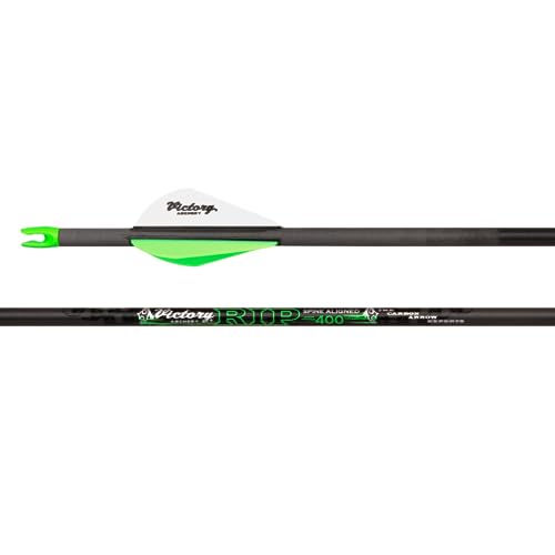 Carbon Arrow Fletched 0.204 Inch Spine 300 - Green, Straightness ± 0.003, 6 Pack