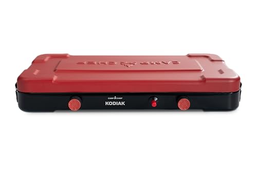Portable Camping Stove with 20,000 BTU Two-Burner Cooktop, Compact & Lightweight