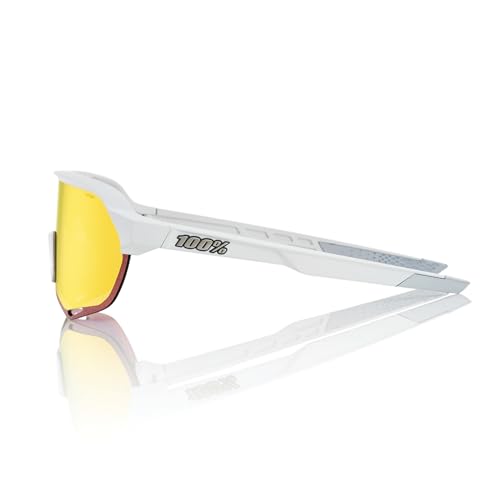100% S2 Sport Cycling Sunglasses Off White Hiper Red Mirror Lens - Performance Eyewear