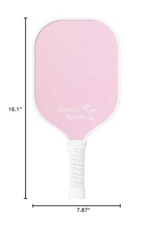 Coastal Sports Pickleball Paddle | Graphite Face & Honeycomb Polymer Core | Premium Athletic Grip for Comfort & Control | Edge Guard for Resilience and Durability | Lightweight & Durable (Cherry)