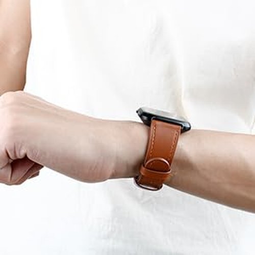 Dailatu Leather Bands for Fitbit Versa 2 Bands & Versa Bands & Versa Lite Wristbands, Adjustable Soft Classic Fitbit Versa SE Leather Replacement Strap for Women Men, black+brown+grey