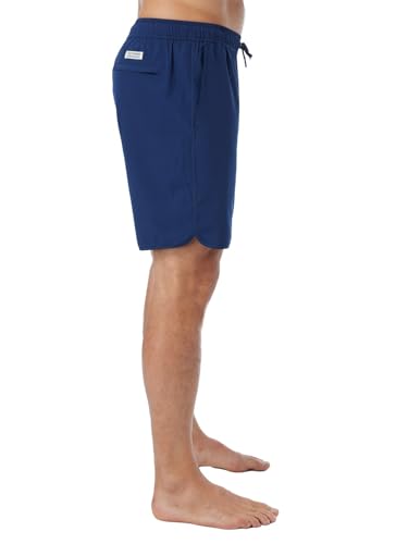 X-Large Navy Men's Performance Swimsuit with BreezeKnit™ Anti-Chafe Liner - 8 Inch Inseam