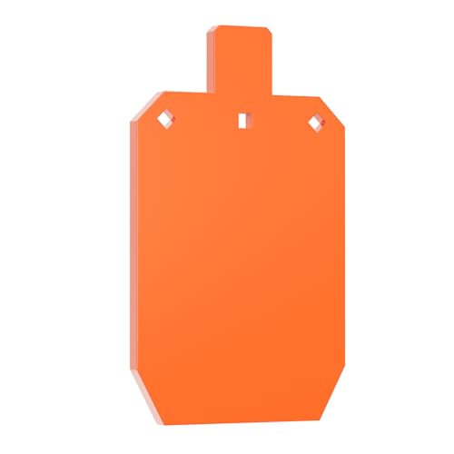 LXVOOEE 1/2 Inch Thick AR500 Steel Shooting Targets - 10x16 Torso Silhouette, Neon Orange