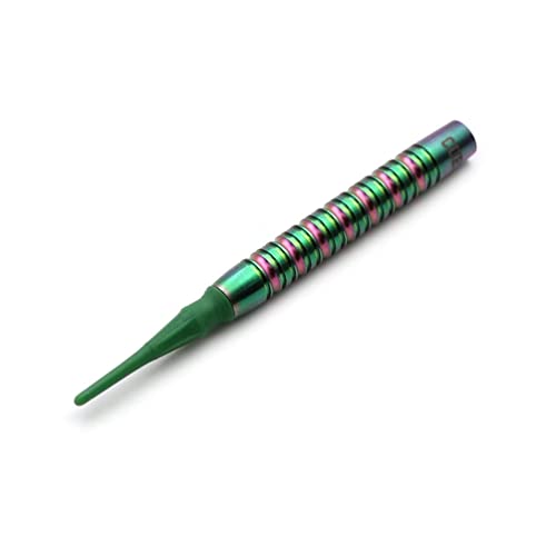 Green Gem Stone 19g Soft Tip Tungsten Darts with Titanium Coated Barrels & ROST Flights
