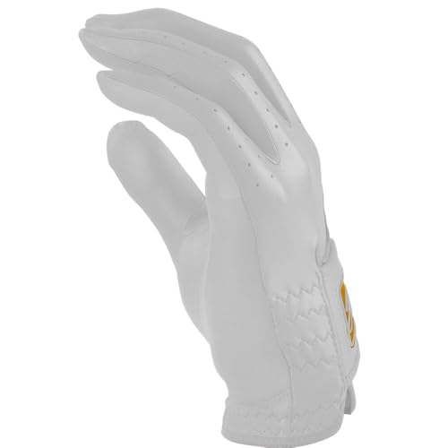 Left Hand Golf Gloves - White - Medium - 2-Pack - Soft Leather Performance