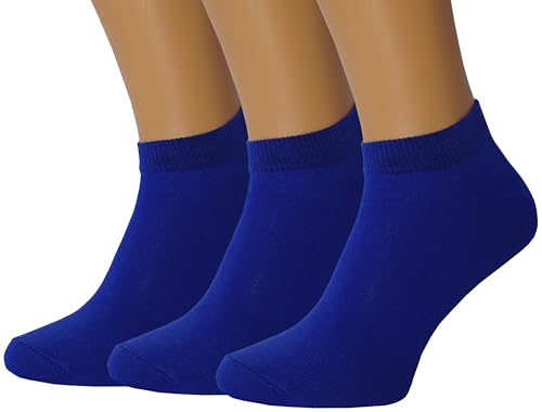 Unisex Thin Cotton Athletic Ankle Socks Medium Blue for Men Women Running Breathable Dry Fit Low Cut Golf Socks