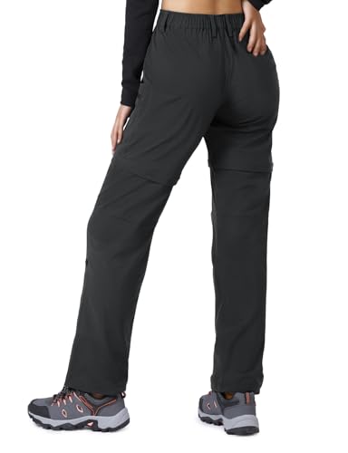 Women's Convertible Hiking Pants - Lightweight, Black, Large