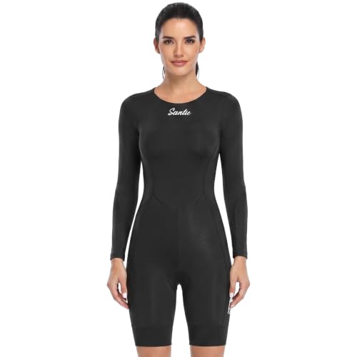 Santic Women's X-Large Black Padded Long Sleeve Triathlon Suit