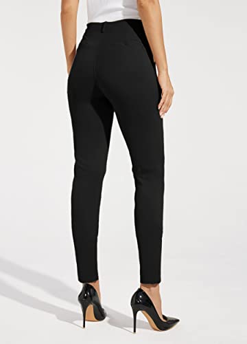 Willit Women's Yoga Dress Pants - Black, Large / 30 Inches, Skinny Fit, Office Casual Leggings