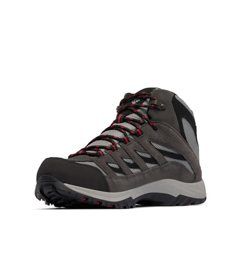 Columbia Men's Crestwood Mid Waterproof Hiking Boots - Dark Grey / Mountain Red, Size 9.5