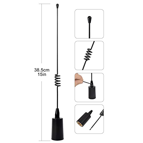 15-Inch Marine VHF Antenna - Stainless Steel Low Profile Radio Antenna