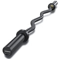 E.T.ENERGIC 47-Inch Solid Steel Olympic Curl Barbell - Black, 700LB Capacity