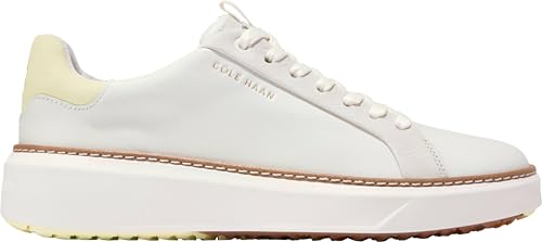 Cole Haan Women's Grandpro Topspin Golf Shoes - 6 Wide Powder/Wax Yellow/Biscuit Waterproof